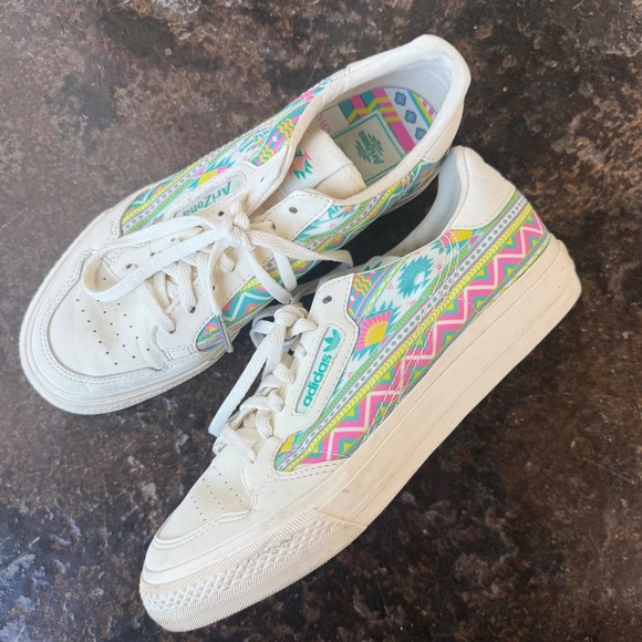 Adidas Arizona Iced Tea Continental 80 Vulc Cream Geometric Sneakers Womens 7